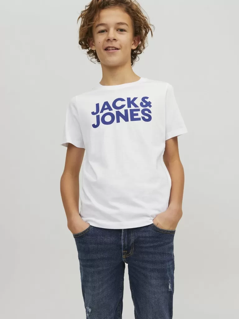 JACK & JONES Koszulki^2-pak Z logo T-shirt Junior Biały
