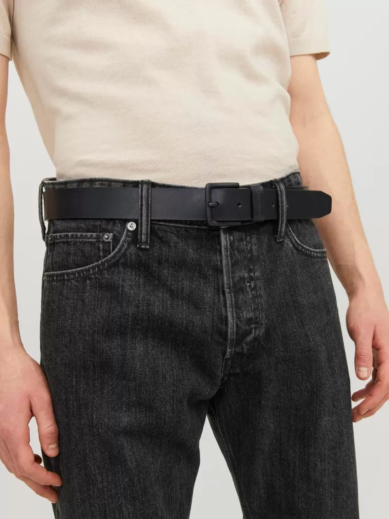 JACK & JONES Paski^Pasek Czarny