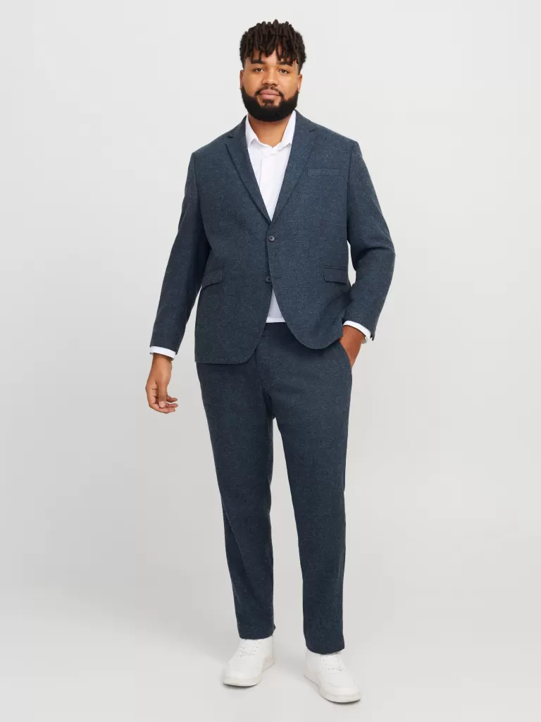 JACK & JONES Garnitury^Plus Size Krój slim Garnitur Niebieski