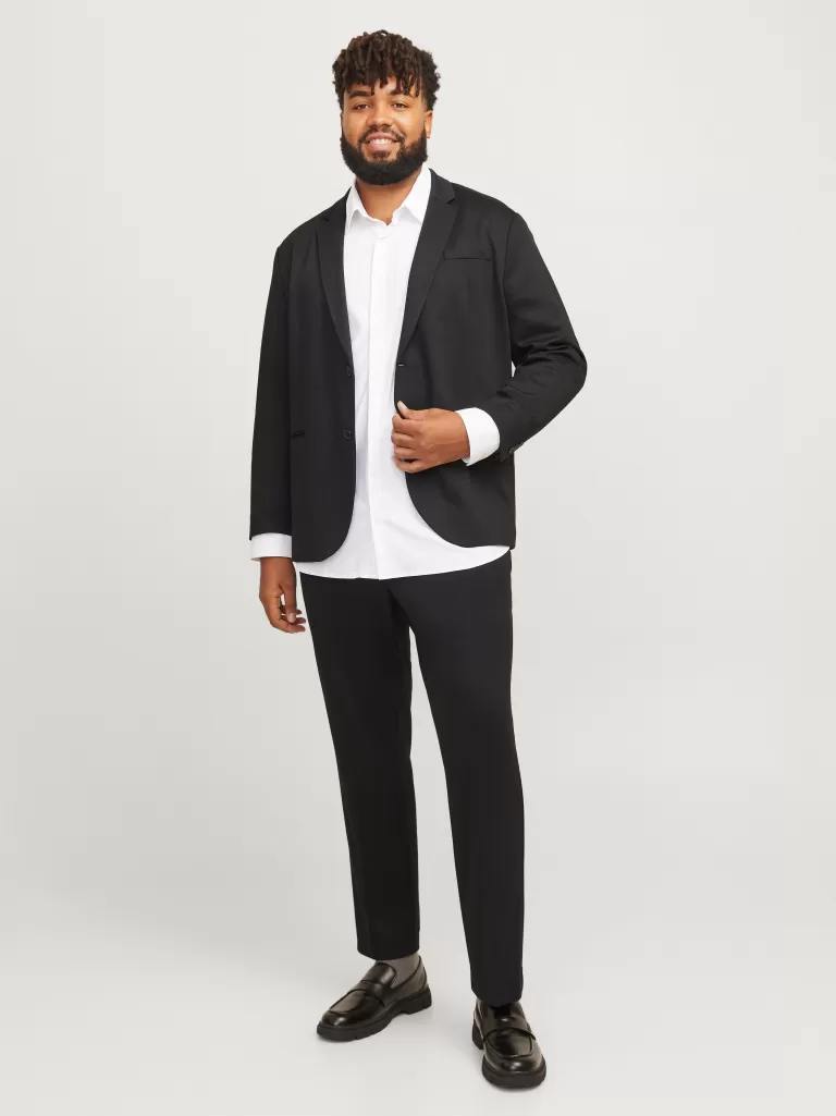 JACK & JONES Garnitury^Plus Size Krój slim Garnitur Czarny