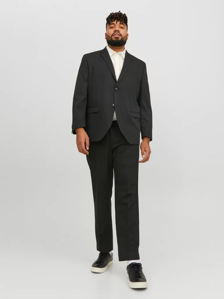 JACK & JONES Garnitury^Plus Size Krój slim Garnitur Czarny