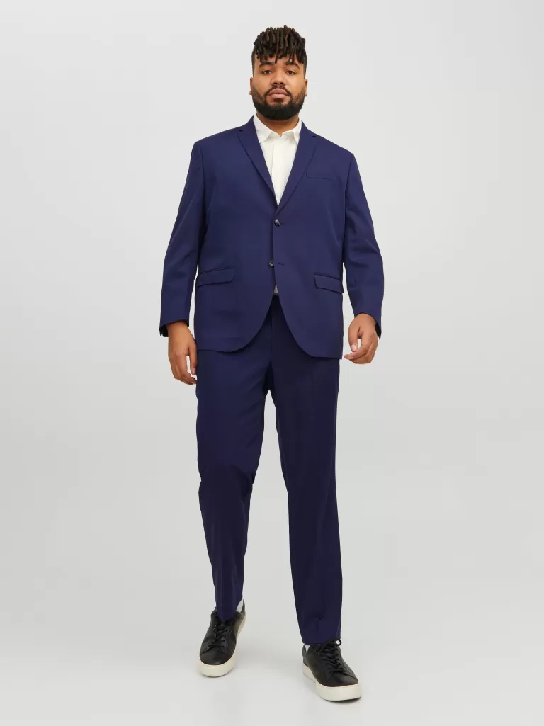 JACK & JONES Garnitury^Plus Size Krój slim Garnitur Niebieski