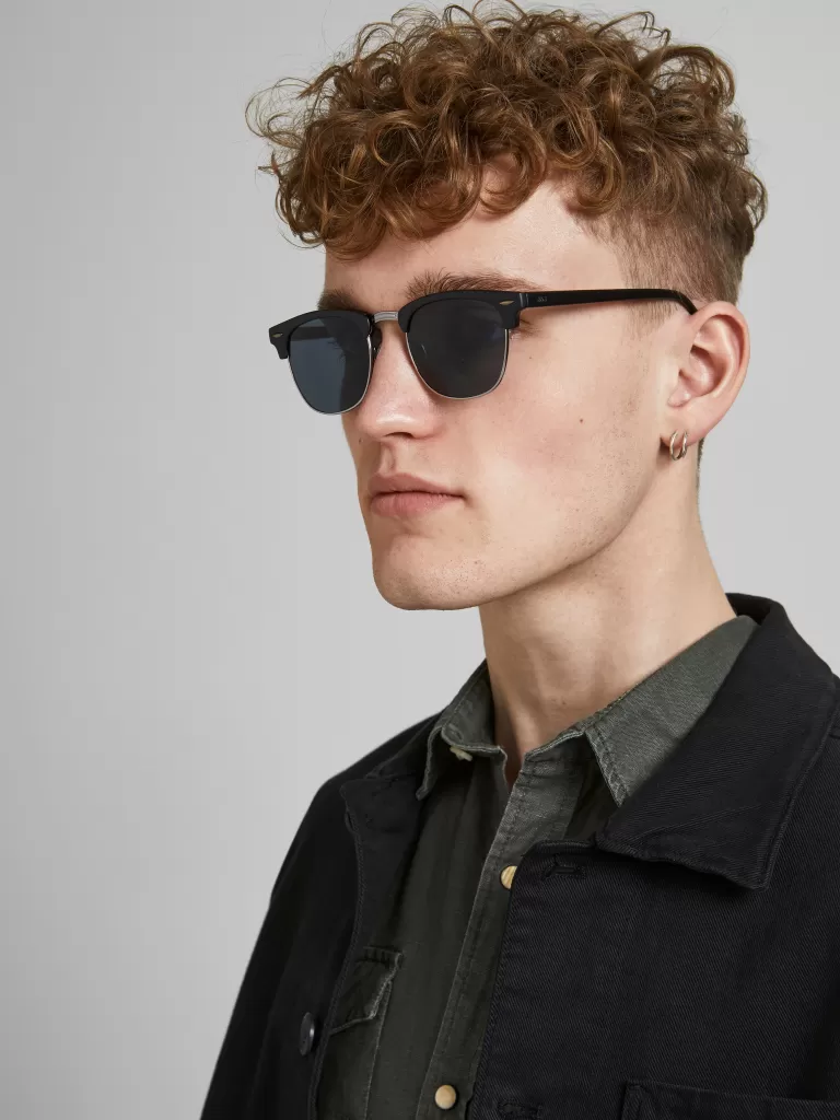 JACK & JONES Okulary Przeciwsłoneczne^Prostokątne okulary słoneczne Czarny