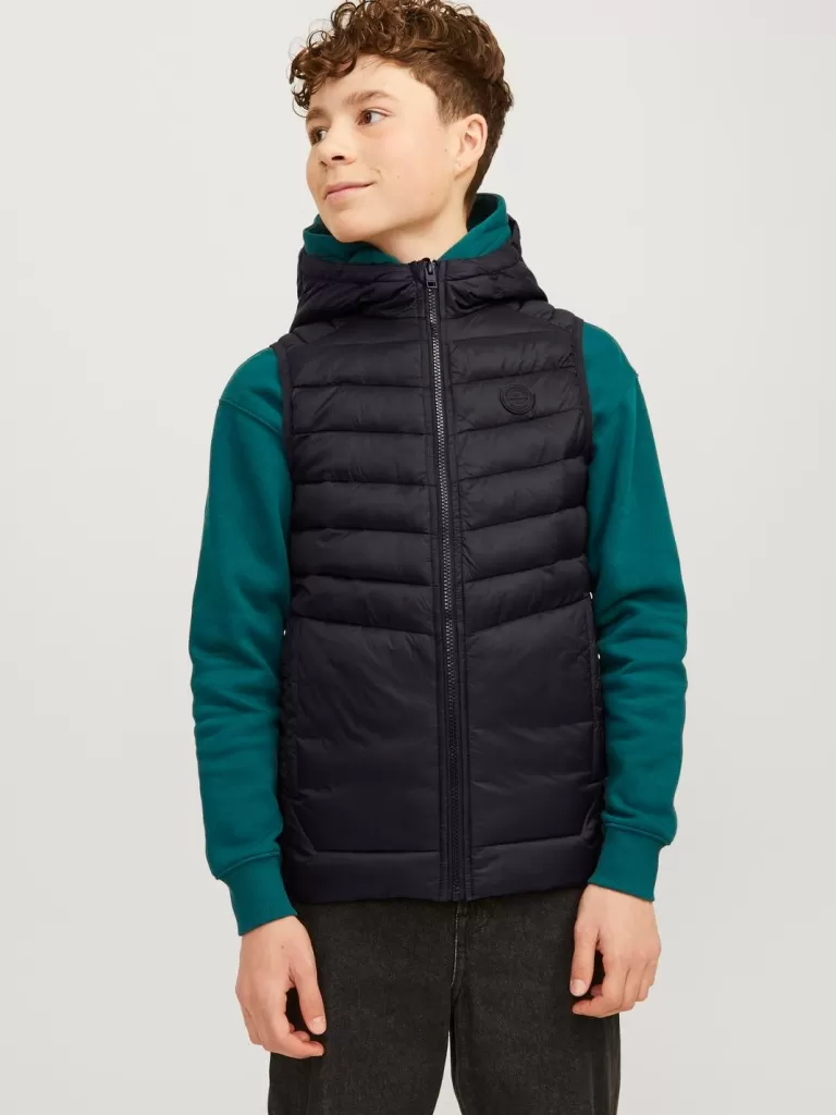 JACK & JONES Kurtki^Puchowy bezrękawnik Junior Czarny