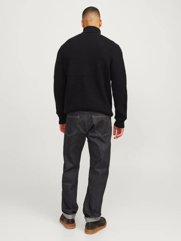 JACK & JONES Swetry^RDD Gładki Golf Czarny