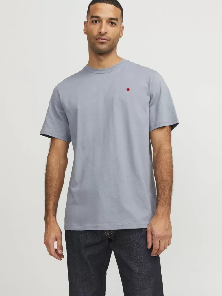 JACK & JONES Koszulki^RDD Gładki Okrągły dekolt T-shirt Niebieski