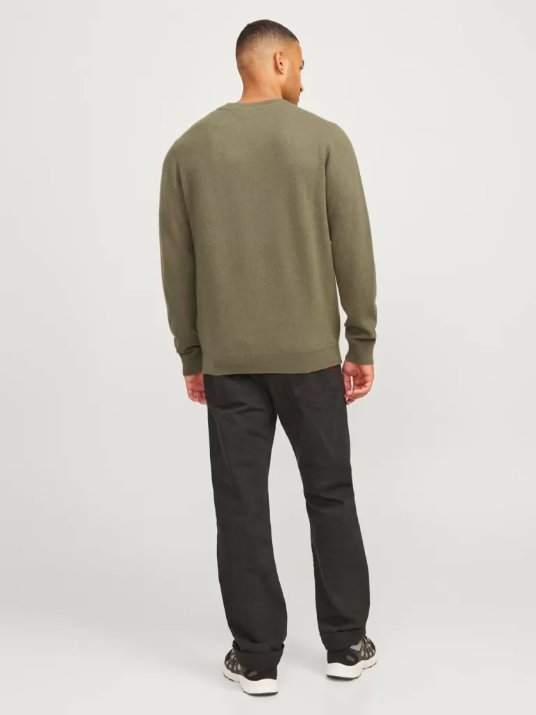 JACK & JONES Swetry^RDD Gładki Sweter wkładany przez głowę Zielony