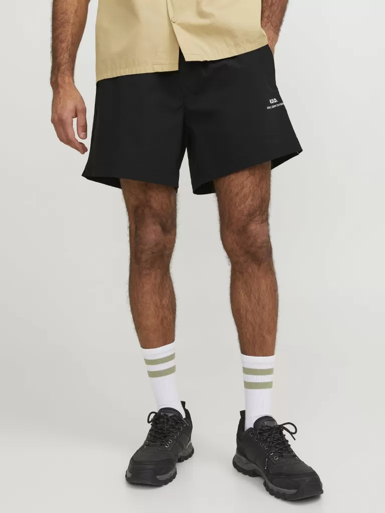 JACK & JONES Krótkie Spodenki^RDD Krój regularny Szorty Czarny