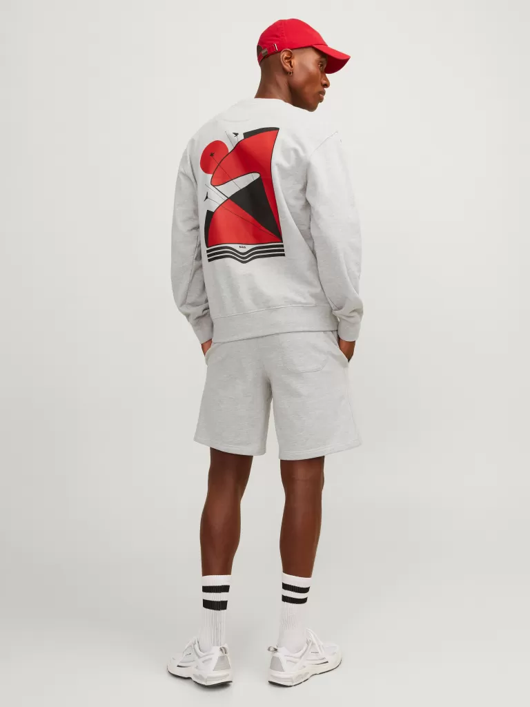 JACK & JONES Krótkie Spodenki^RDD Krój swobodny Szorty dresowe Szary