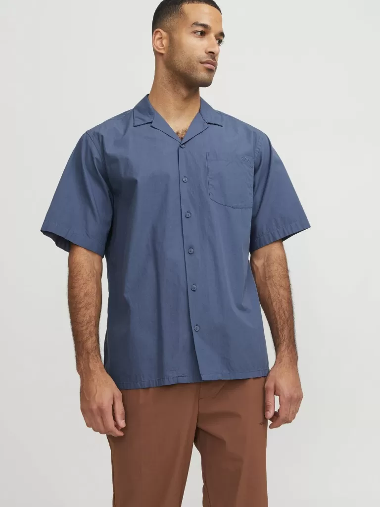 JACK & JONES Koszule^RDD Krój swobodny Tropikalna Niebieski