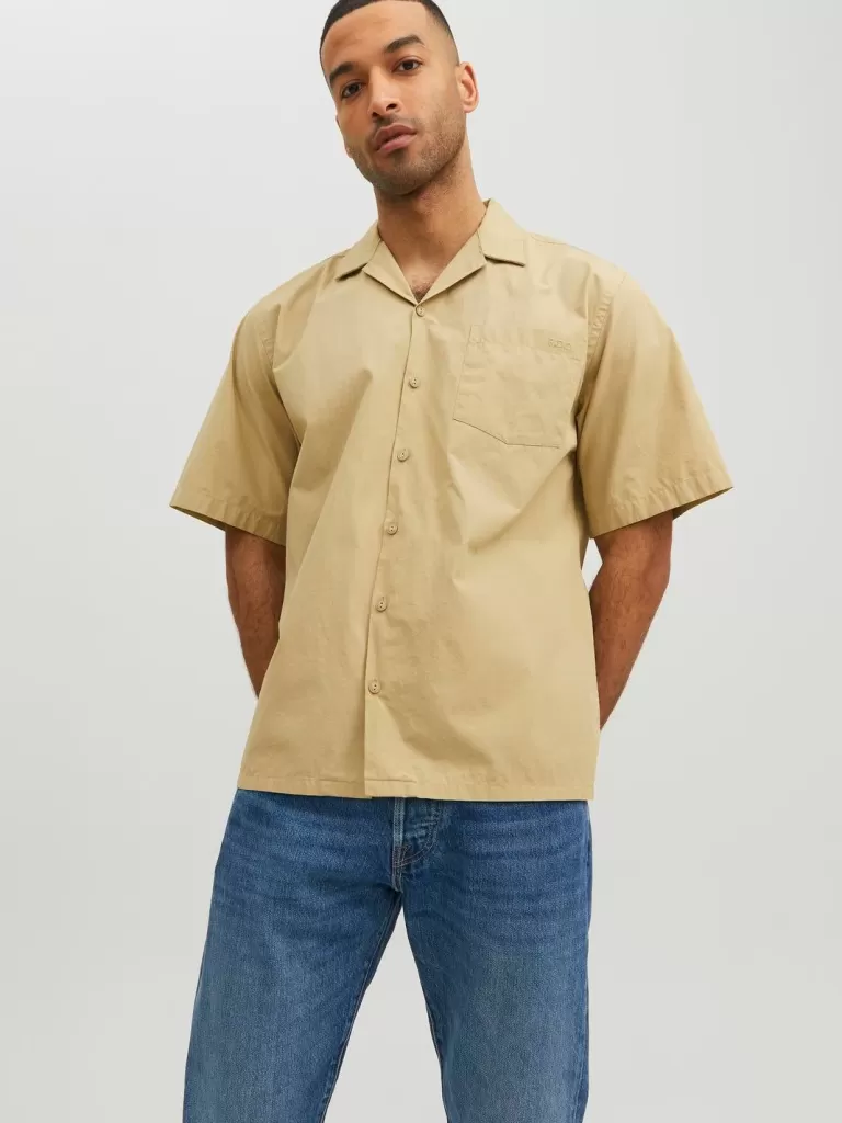 JACK & JONES Koszule^RDD Krój swobodny Tropikalna Beżowy
