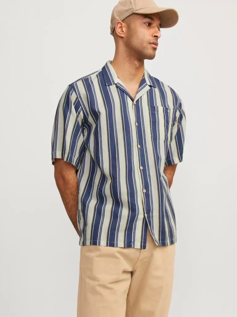 JACK & JONES Koszule^RDD Krój swobodny Tropikalna Niebieski