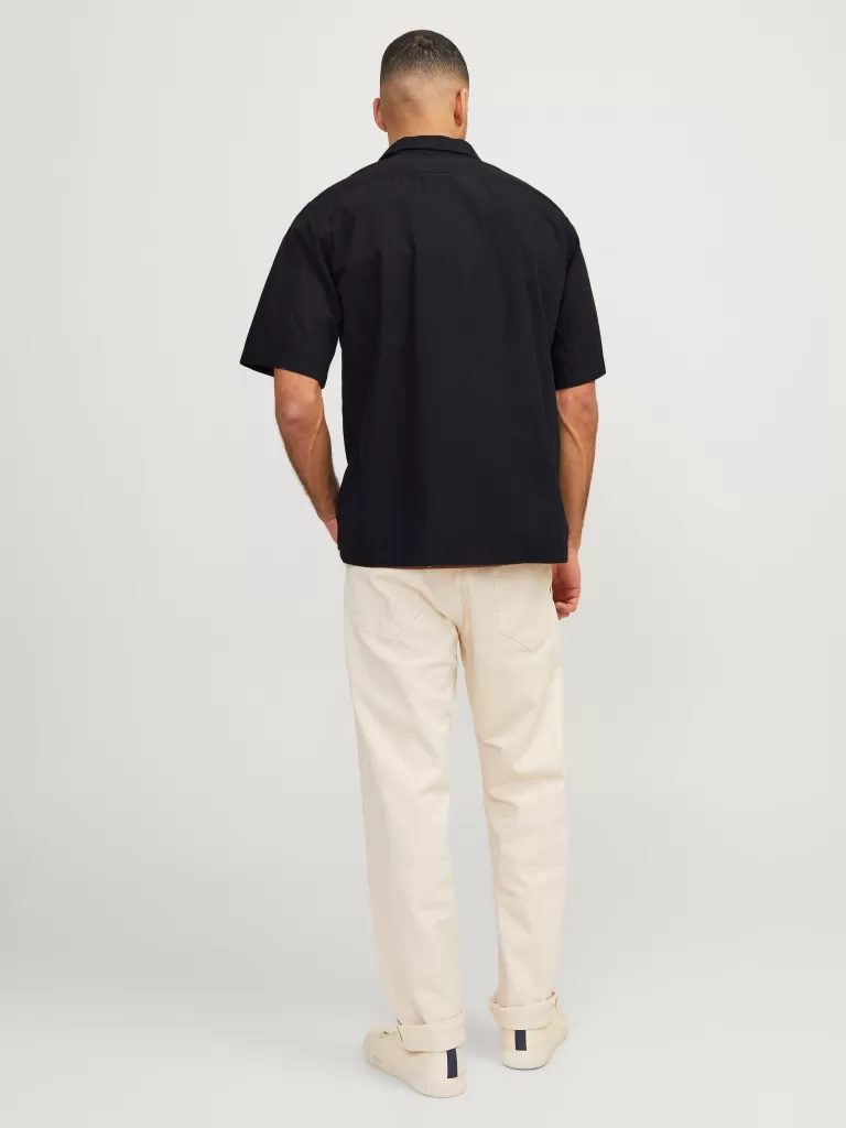 JACK & JONES Koszule^RDD Krój swobodny Tropikalna Czarny