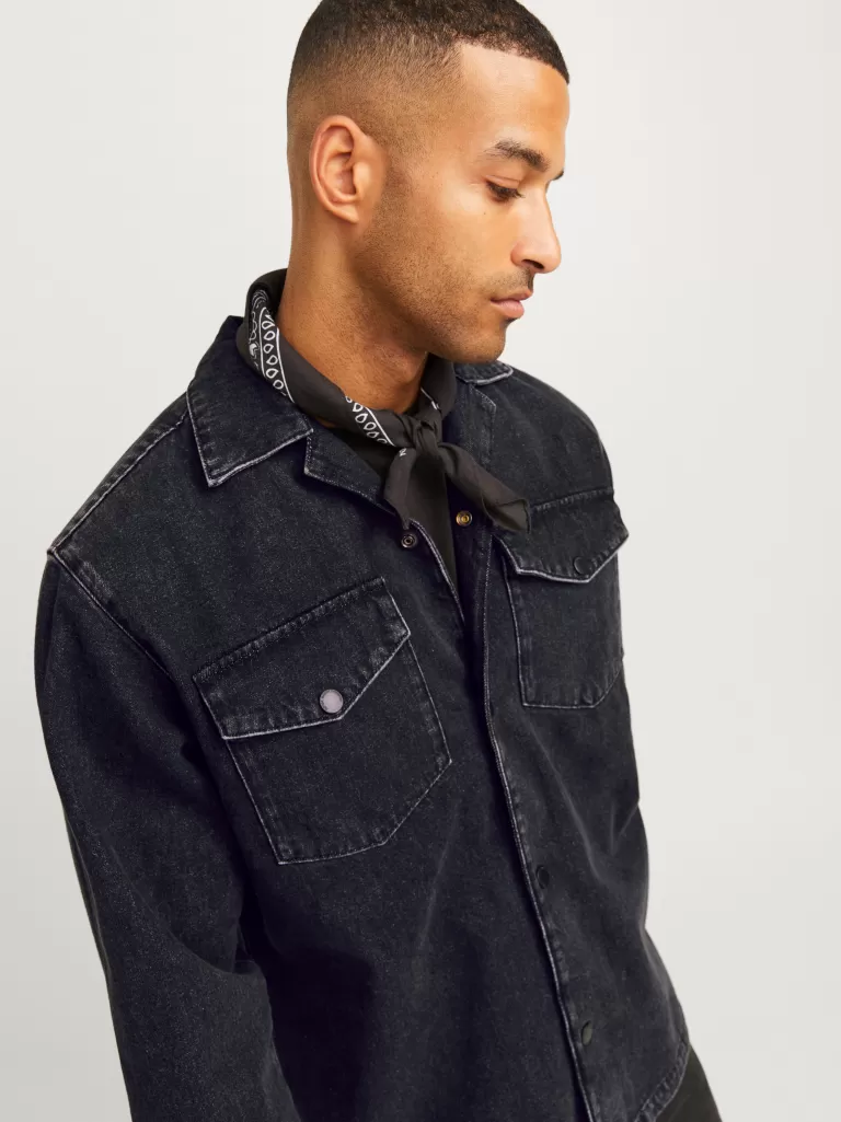 JACK & JONES Koszule | Jeansowe Koszule^RDD Luźno dopasowane Koszula jeansowa Czarny