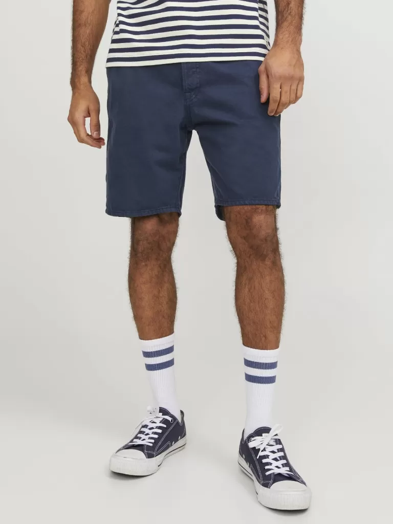 JACK & JONES Krótkie Spodenki^RDD Luźno dopasowane Krótkie chinosy Niebieski