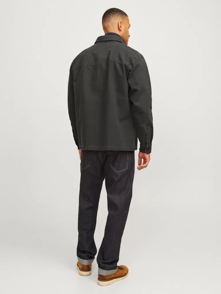 JACK & JONES Koszule^RDD Luźno dopasowane Kurtka koszulowa Szary