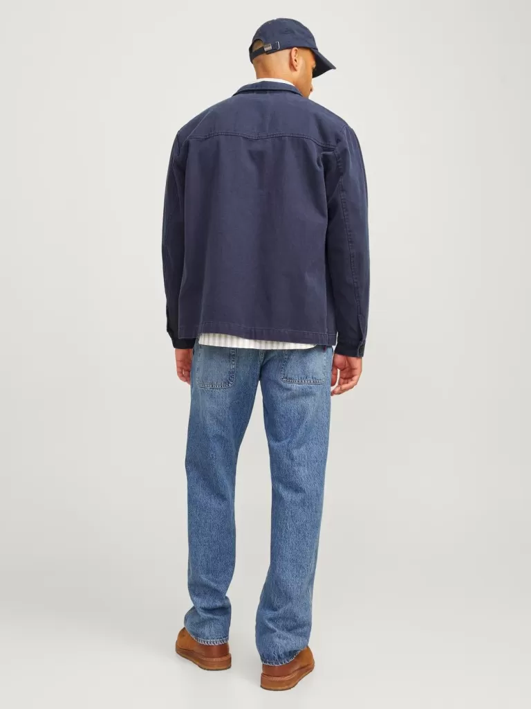 JACK & JONES Koszule^RDD Luźno dopasowane Kurtka koszulowa Niebieski