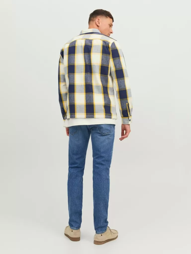 JACK & JONES Koszule^RDD Luźno dopasowane Kurtka koszulowa Żółty