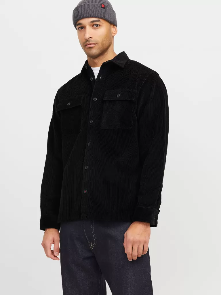 JACK & JONES Koszule^RDD Szeroki krój Kurtka koszulowa Czarny