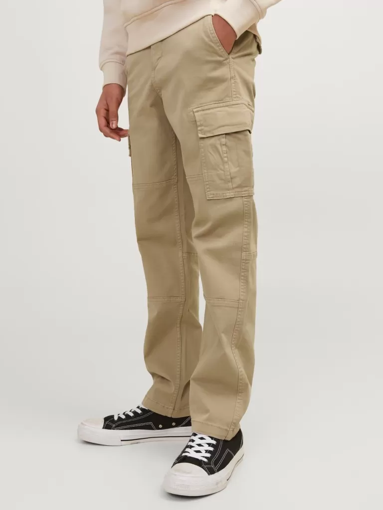 JACK & JONES Spodnie^Spodnie bojówki Junior Beżowy