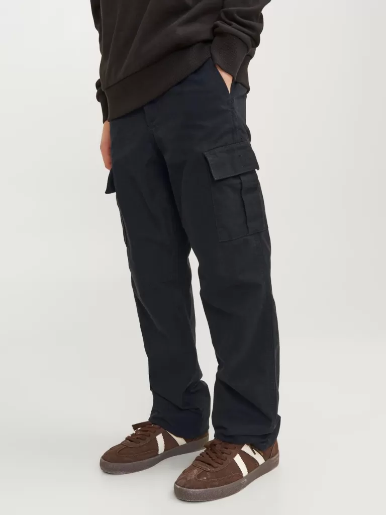 JACK & JONES Spodnie^Spodnie bojówki Junior Czarny