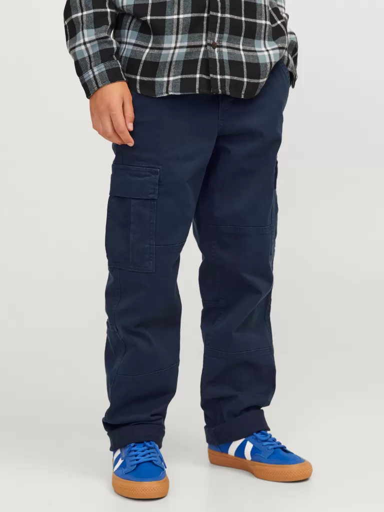 JACK & JONES Spodnie^Spodnie bojówki Junior Niebieski