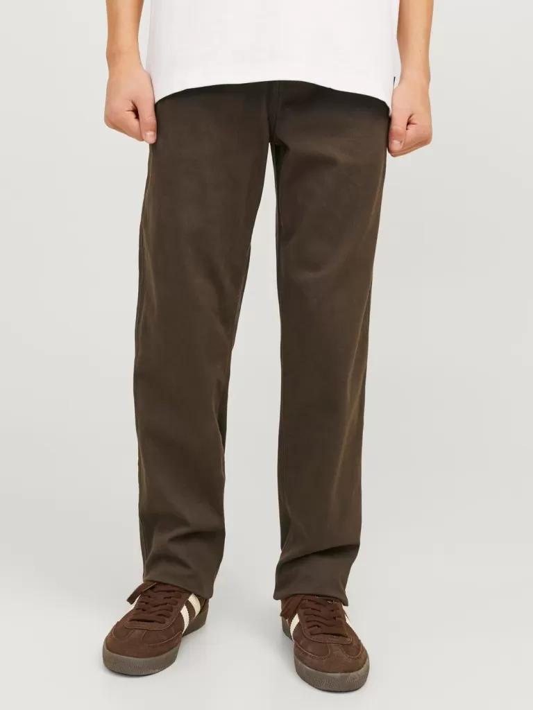JACK & JONES Spodnie^Spodnie chino Junior Brązowy