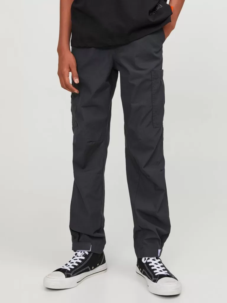 JACK & JONES Spodnie | Wyprzedaż^Spodnie spadochronowe Junior Czarny