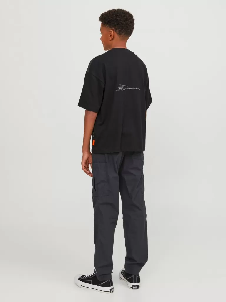 JACK & JONES Spodnie | Wyprzedaż^Spodnie spadochronowe Junior Czarny