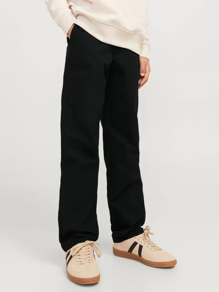 JACK & JONES Spodnie^Spodnie z szeroką nogawką Junior Czarny