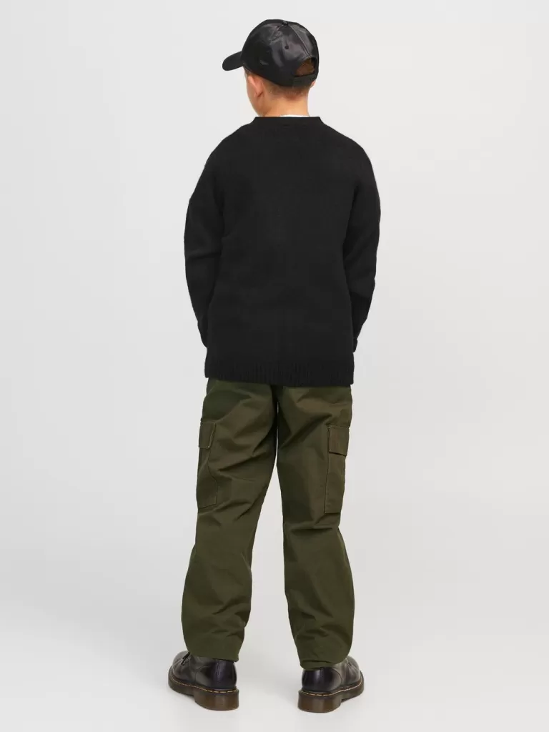 JACK & JONES Spodnie^Spodnie z szeroką nogawką Junior Zielony