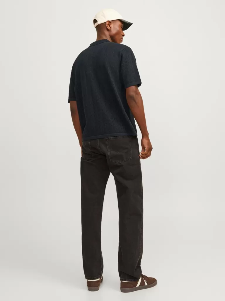JACK & JONES Swetry^Strukturalne Koszula polo Czarny