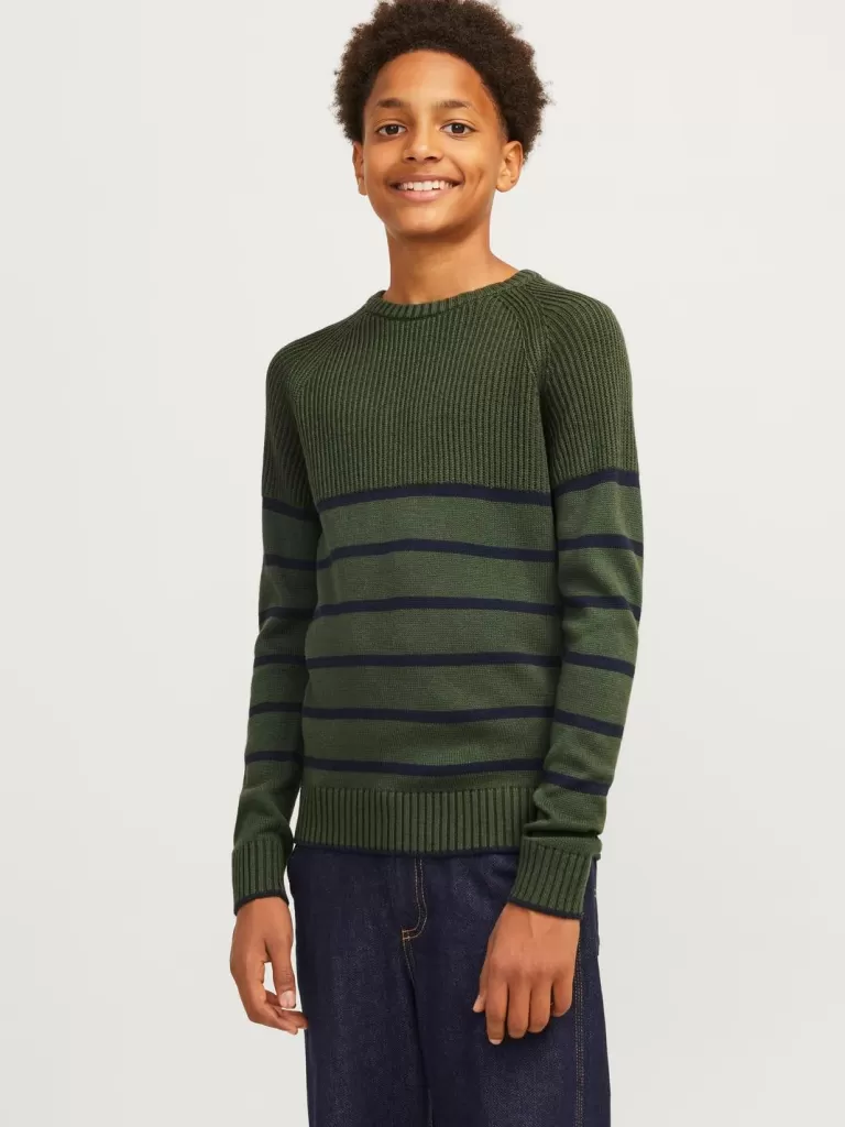 JACK & JONES Swetry^Sweter wkładany przez głowę Junior Zielony