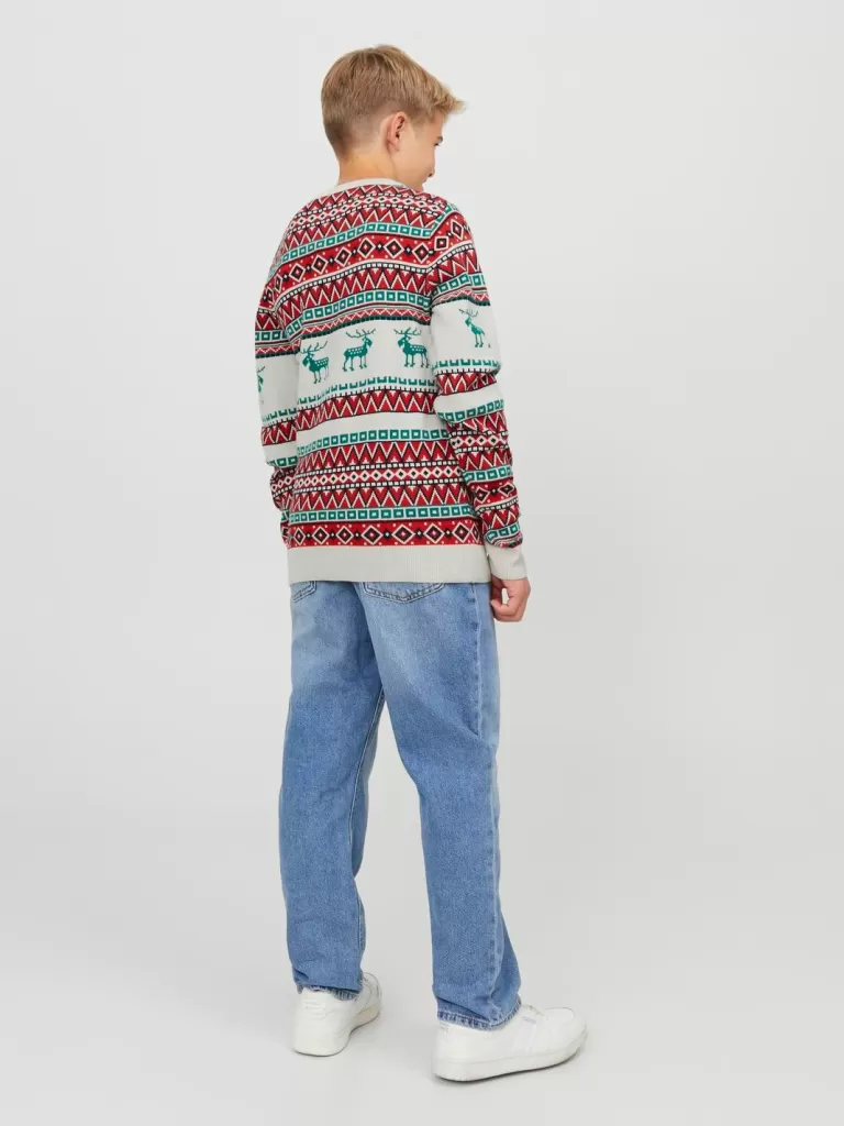 JACK & JONES Swetry^Sweter wkładany przez głowę Junior Biały