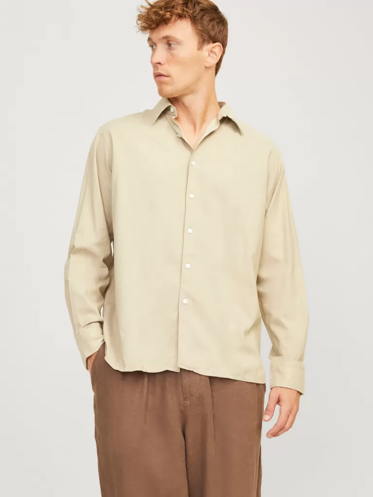 JACK & JONES Koszule^Szeroki krój Koszula Beżowy