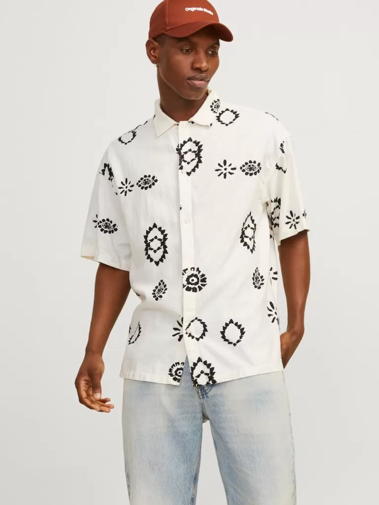 JACK & JONES Koszule^Szeroki krój Koszula Biały