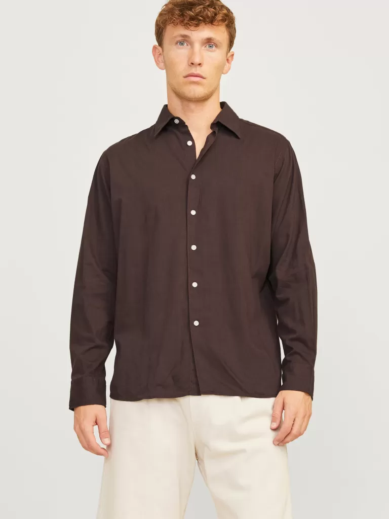 JACK & JONES Koszule^Szeroki krój Koszula Brązowy