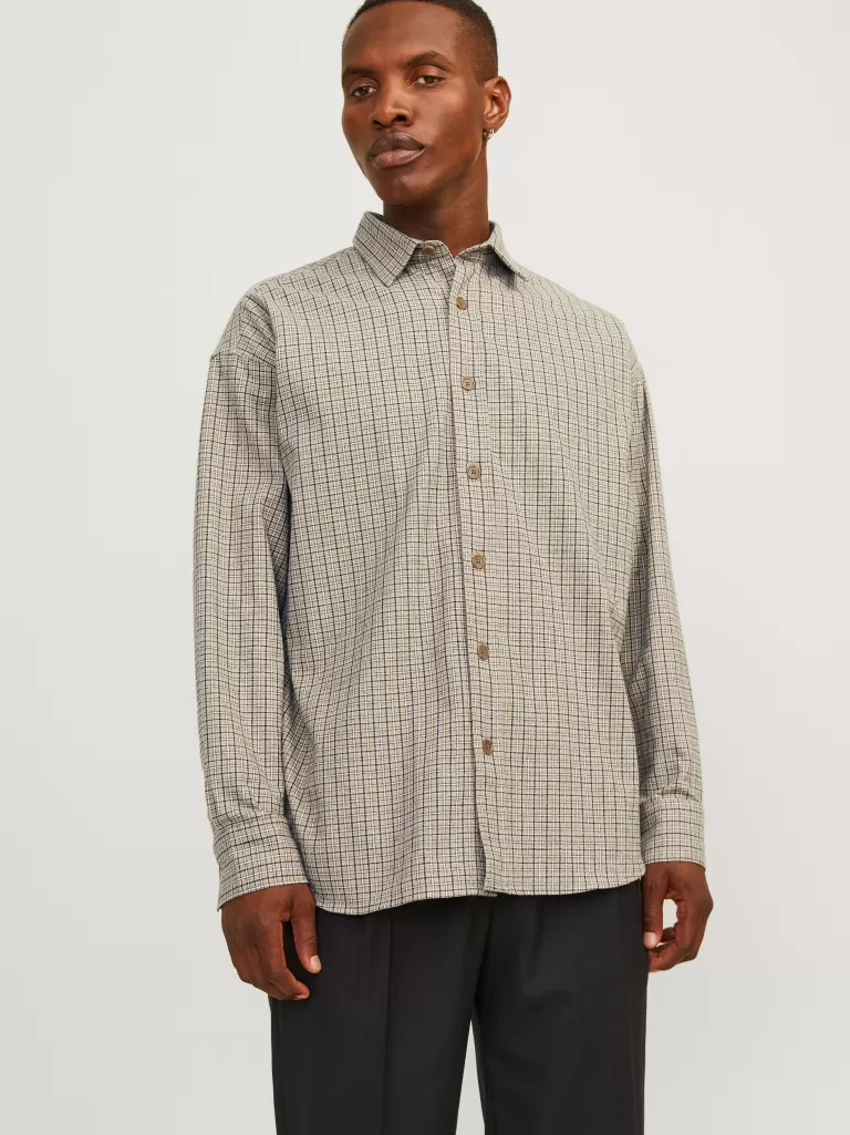 JACK & JONES Koszule^Szeroki krój Koszula Beżowy