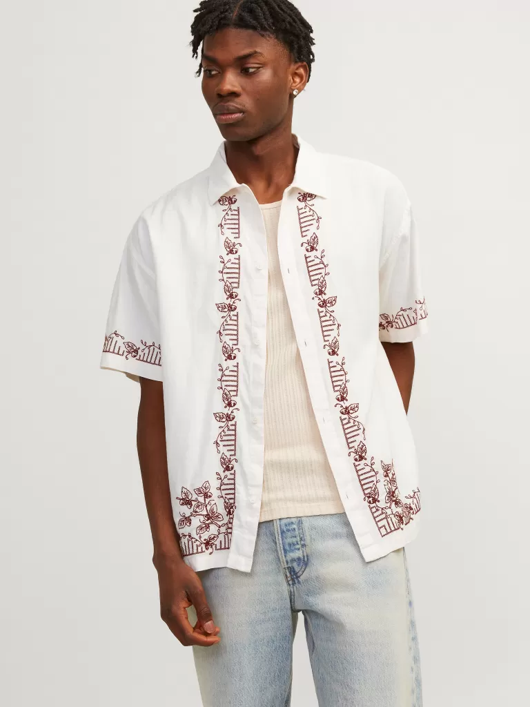 JACK & JONES Koszule^Szeroki krój Koszula Biały