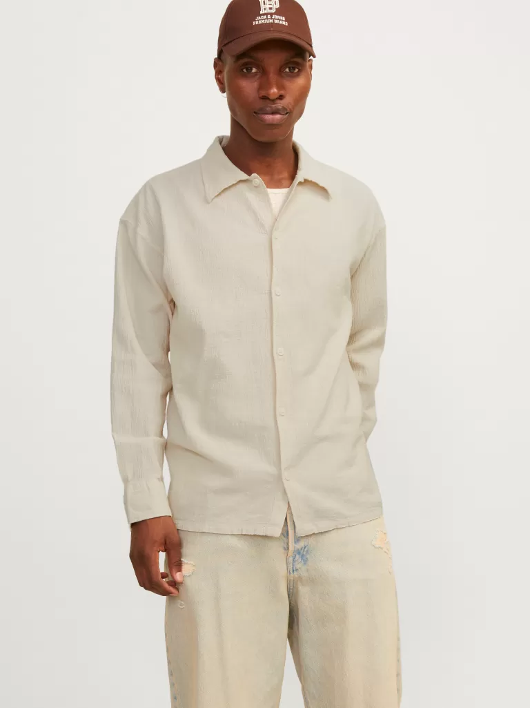 JACK & JONES Koszule^Szeroki krój Koszula Beżowy