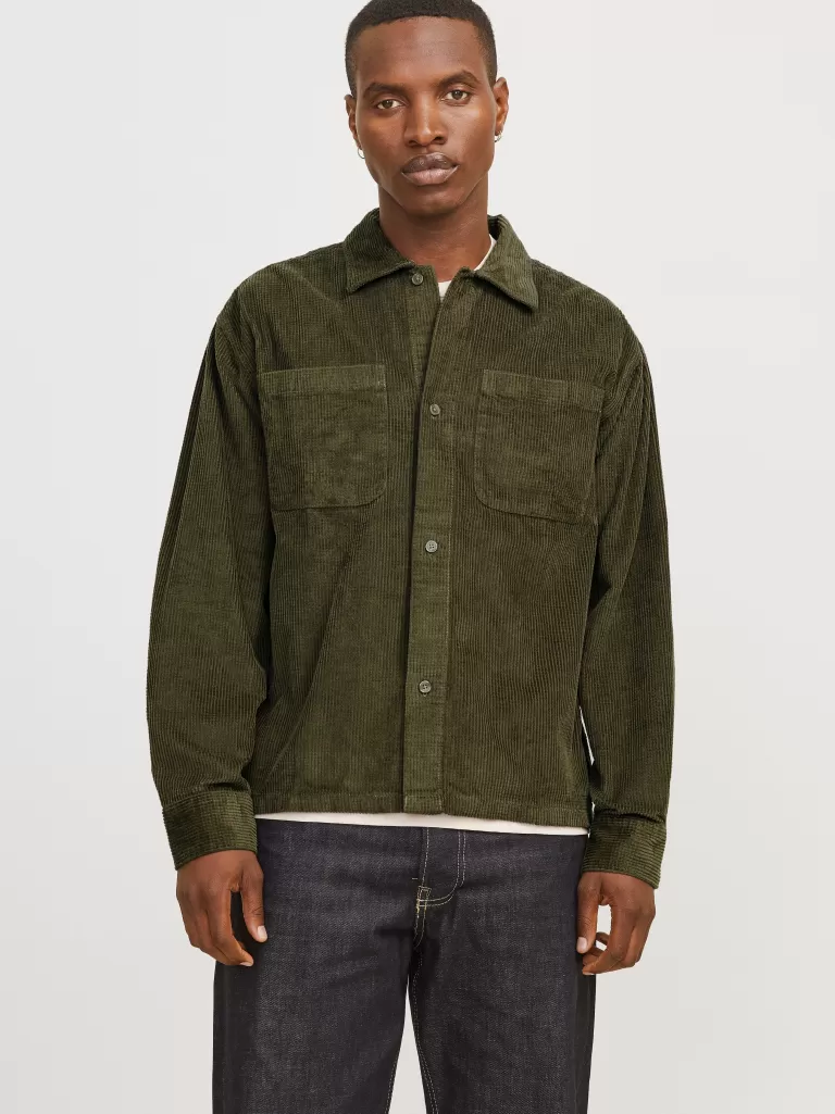 JACK & JONES Koszule^Szeroki krój Koszula Zielony