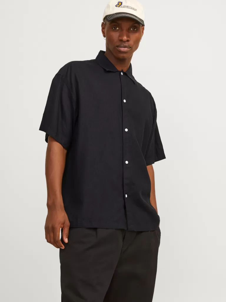 JACK & JONES Koszule^Szeroki krój Koszula Czarny