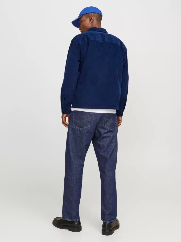 JACK & JONES Koszule^Szeroki krój Koszula Niebieski