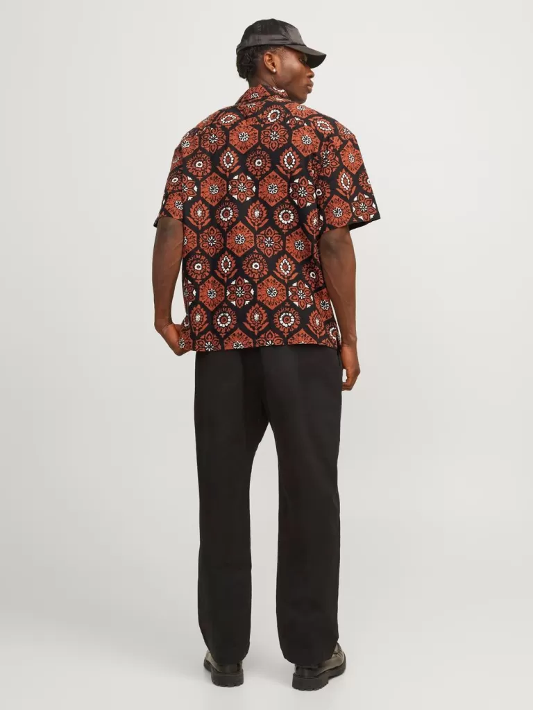 JACK & JONES Koszule^Szeroki krój Koszula Czarny