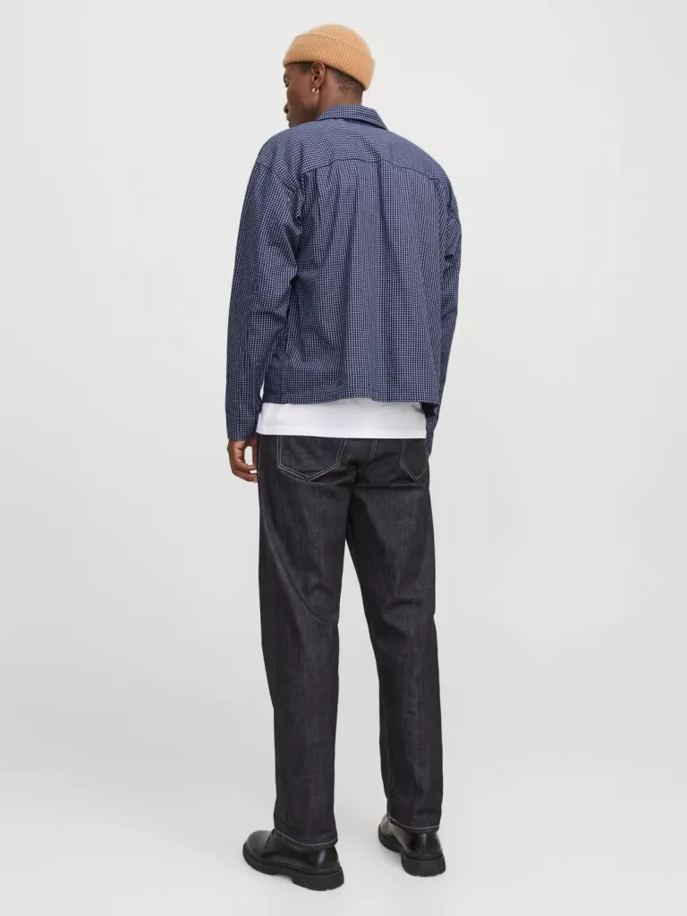 JACK & JONES Koszule^Szeroki krój Koszula Niebieski