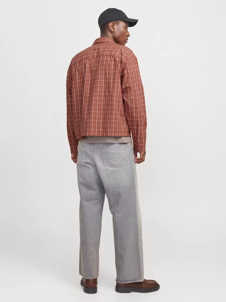 JACK & JONES Koszule^Szeroki krój Koszula Czerwony