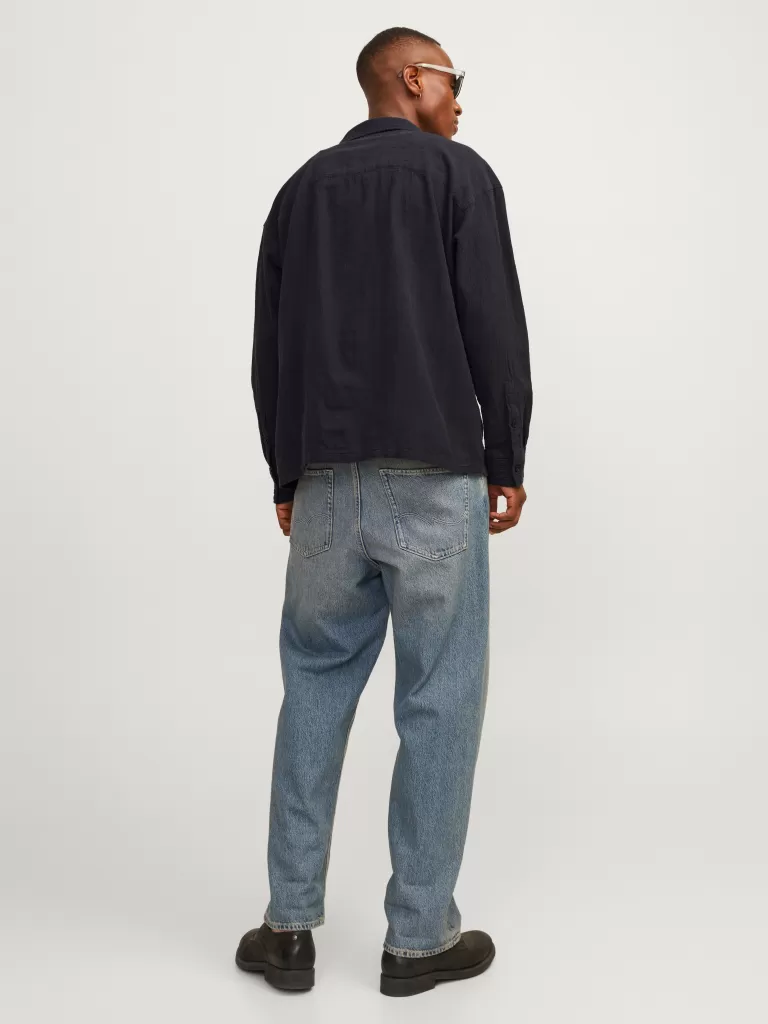 JACK & JONES Koszule^Szeroki krój Koszula Czarny