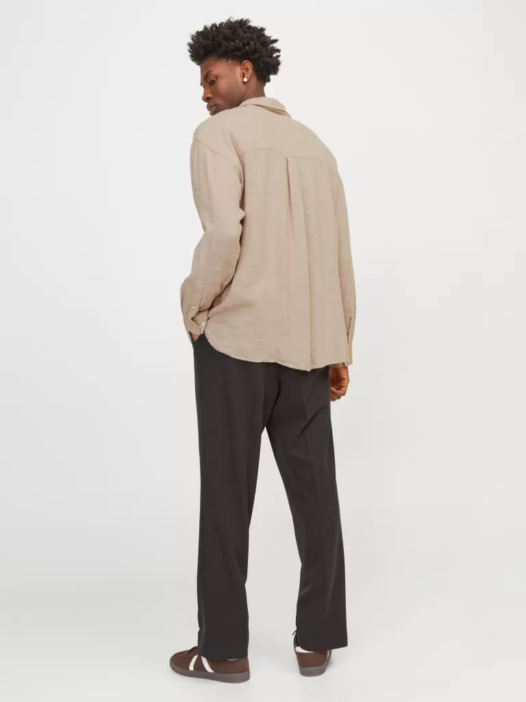 JACK & JONES Koszule^Szeroki krój Koszula Beżowy