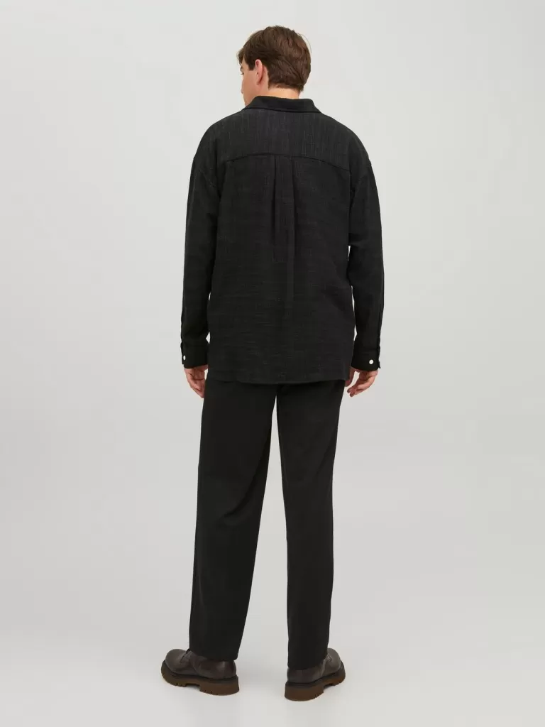 JACK & JONES Koszule^Szeroki krój Koszula Czarny
