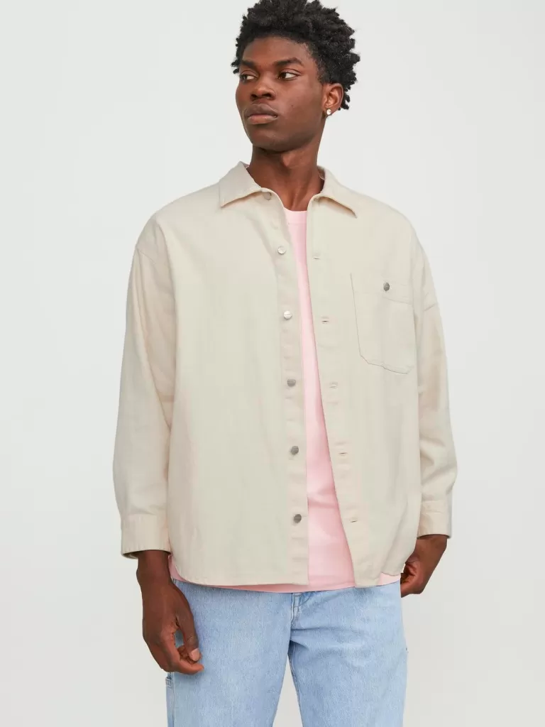 JACK & JONES Koszule | Jeansowe Koszule^Szeroki krój Koszula jeansowa Biały